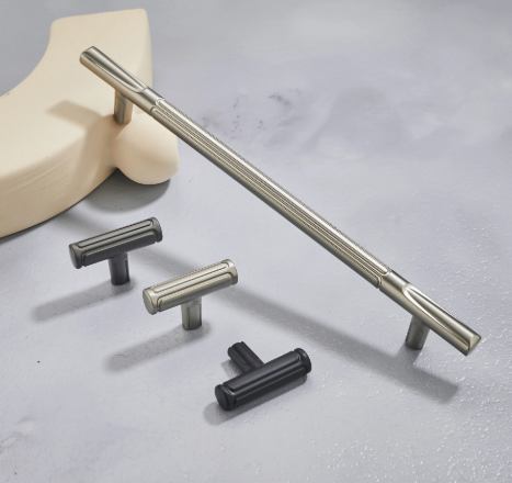 Kitchen Cabinet Knobs Black Simple Drawer Pulls T Bar Wardrobe Door Handle Furniture Hardware