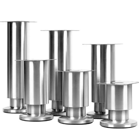 Furniture Hardware Modern Design Cylindrical Furniture Legs Chrome Metal Base Feet Stainless Steel Sofa Feet Patas Para Muebles