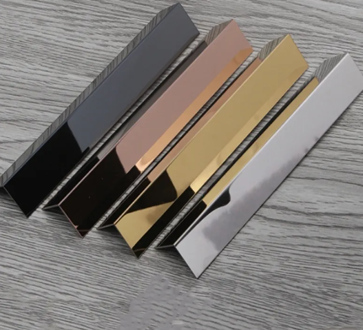 304不锈钢金属瓷砖角90度角边缘装饰线金色l形装饰墙壁和家具