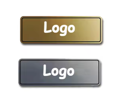 Gold Plated Custom Metal Nameplate Bronze Furniture Label Handbag Badge Tag Office Name Plate_image_0