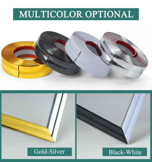 PVC Edge Protector Strip Edge Protectors Self-Adhesive Wall Molding Trim for Furniture Safety Bumpers or Decore_image_0