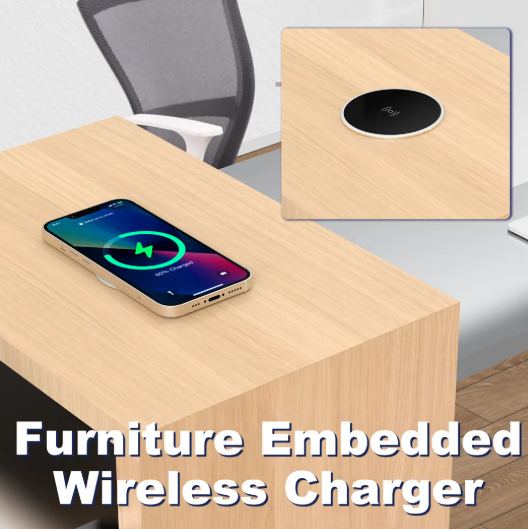 7MM Wireless Charger 15W Max Fast Charging Table Sofa Furniture Hidden Embedded Wireless Charger for Tabletop Sofa Nightstand_image_0