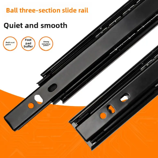 Triple Extension Furniture Sliding Rail Drawer Guides Removable Ball Bearing Telescopic Storage Box Channel Drawer Slides_image_0