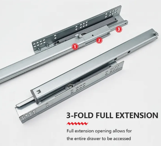 3D Adjustable Concealed Slide Undermount Runners Soft Close Drawer Slides_image_1