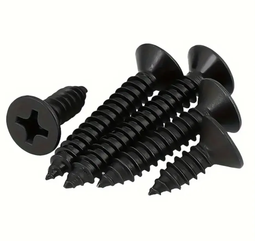 Black Metal Steel 4.8 8.8 10.9 12.9 Self Tapping Nails Phillips Cross Recess Flat Countersunk Head Wood Self Tapping Screws_image_0