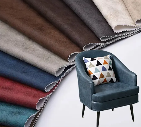 2025 Custom New Waterproof 100%Polyester Faux Leather Suede Upholstery Sofa Material Fabric for Furniture Textile_image_0