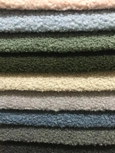 Lamb Wool Look Upholstery Boucle Velvet Fabric Teddy Velvet Sofa Fabric Furniture Fabric Hometextile_image_0